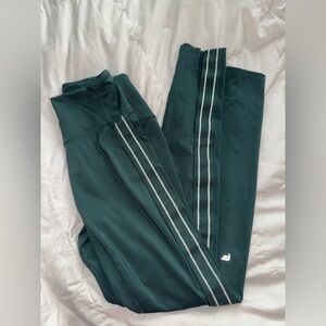 Fabletics Dark Green Leggings with Stripes
